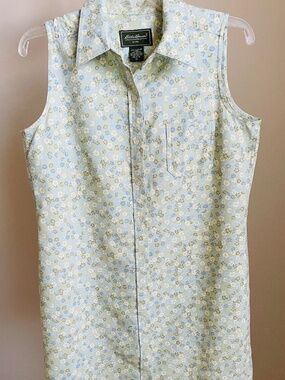 Cute Eddie Bauer Floral Sleeveless Shirtdress, Size 12 Petite, NWOT